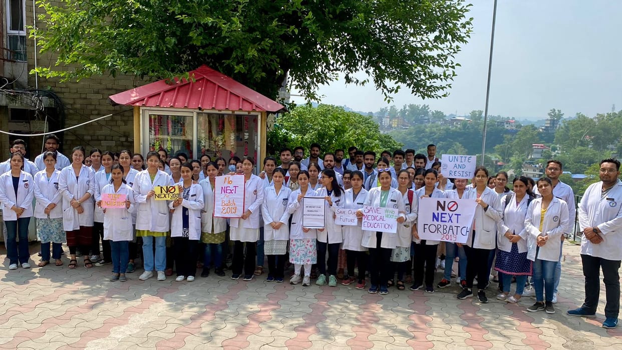 Trainee doctors protest against National Exit Examination