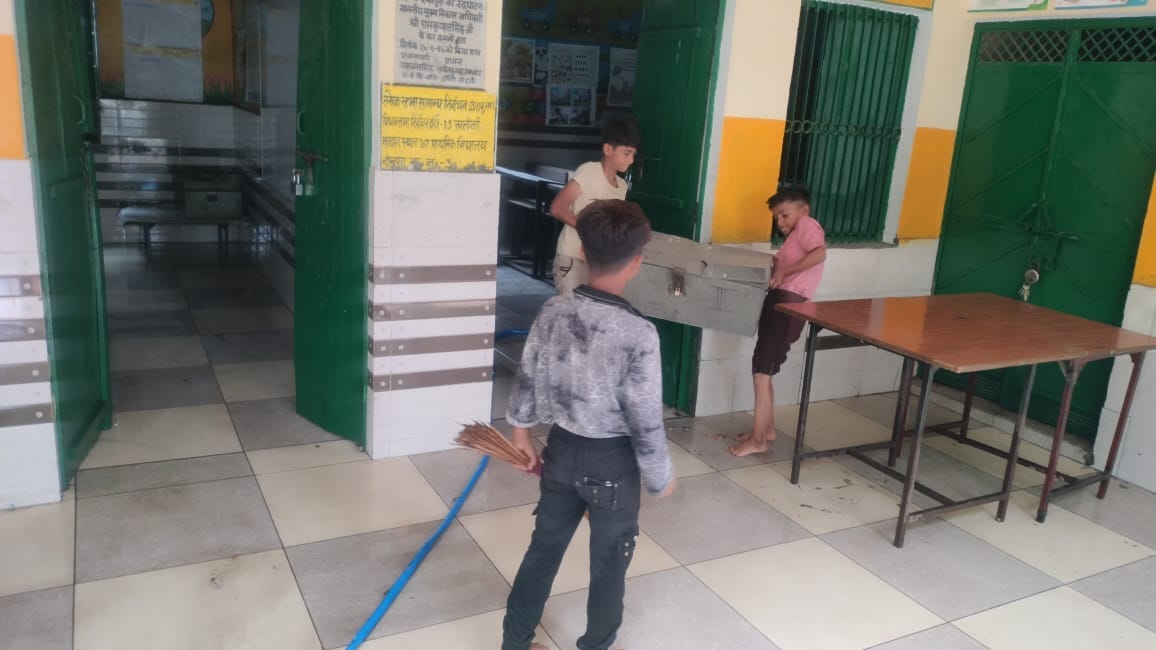 Education is not returning on track, children are cleaning in schools