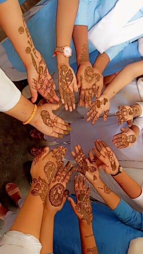 Mehndi competition on the eve of foundation day