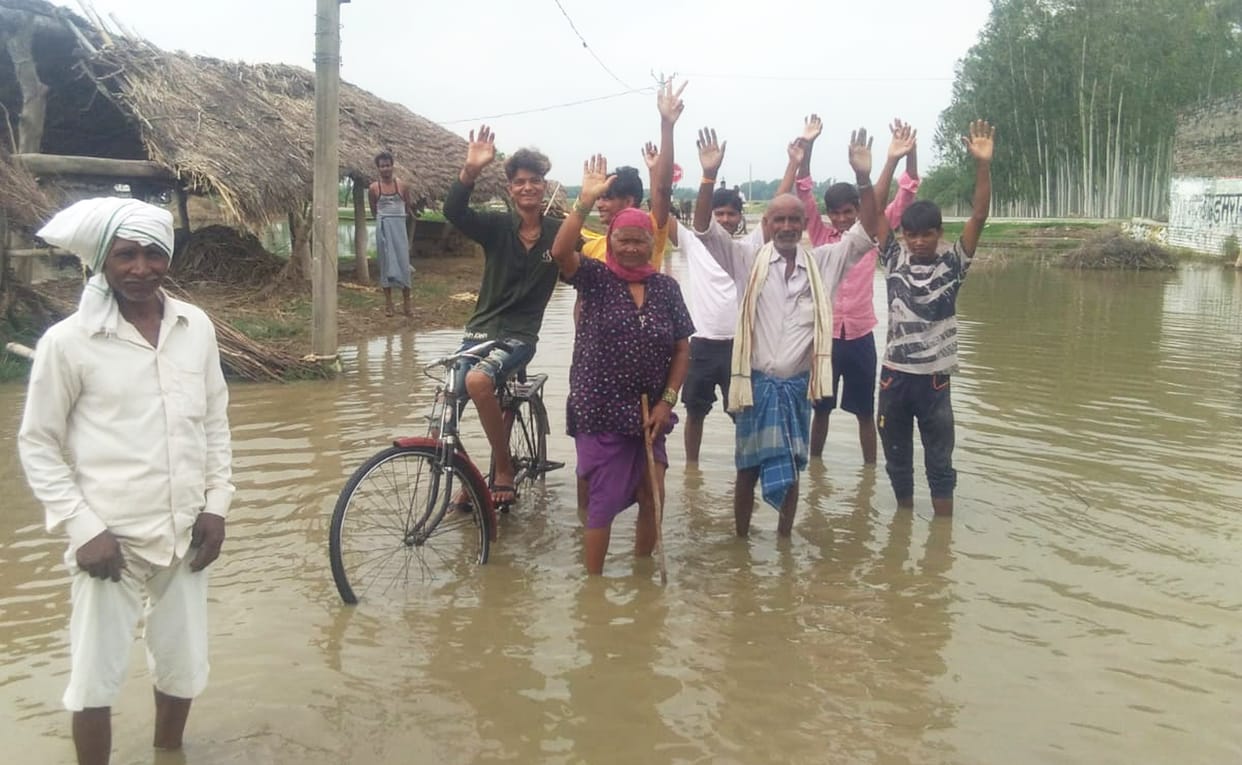 Waterlogging on the main road, problem in traffic