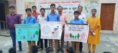 Adiba tops in Sahil slogan in poster competition