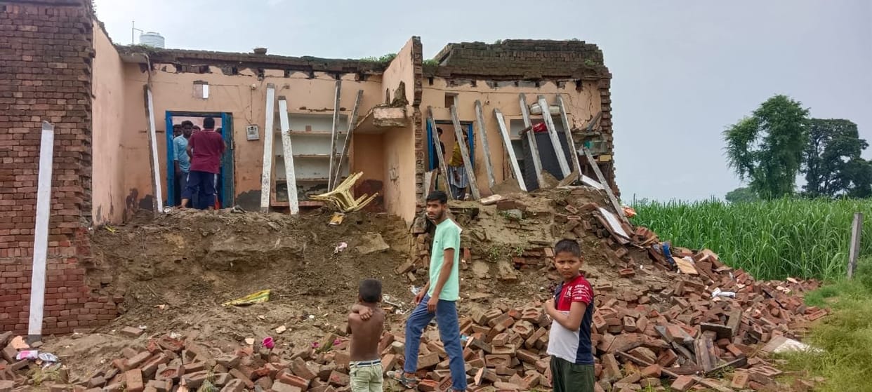 Couple and three children injured after being buried in the debris of the house