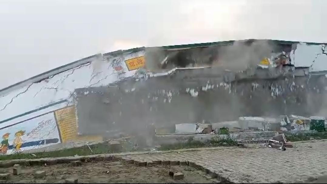 School land in Ahirana, temple in Bijua merged in river