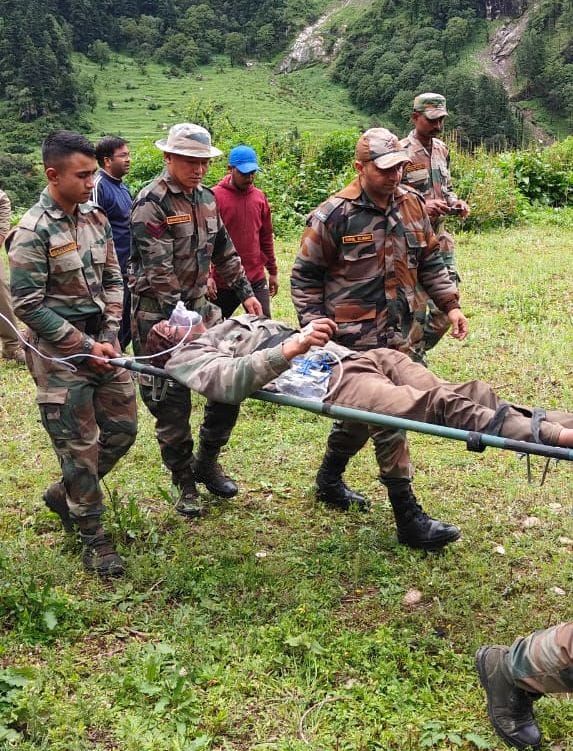 Sick from Bundi village was taken to the hospital by helicopter
