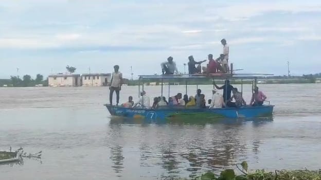 River water entered in more than 30 villages of the district