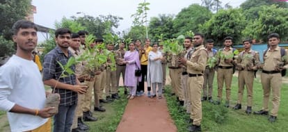 NCC cadets administered oath to plant saplings