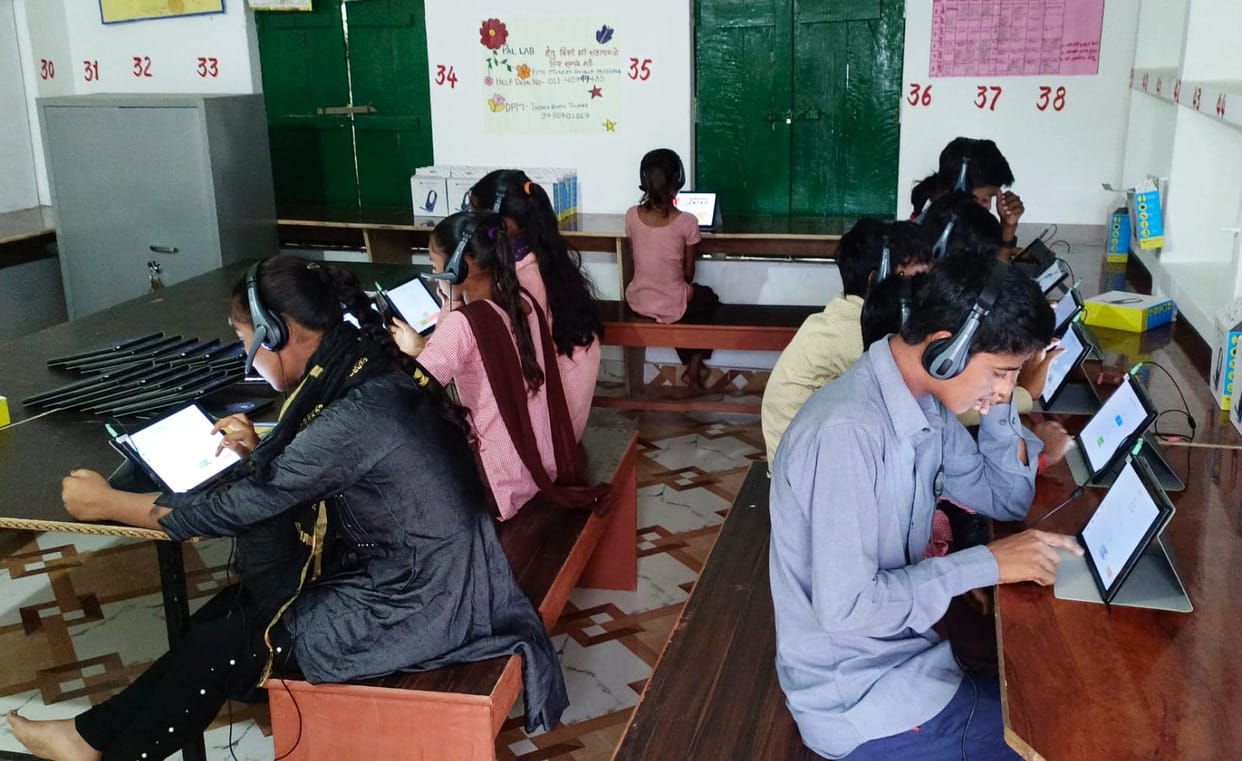 Children are studying with tablets in 70 composite schools