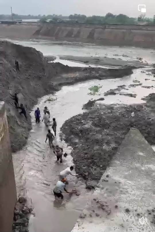 Ghaggar river water released from Bani Siphon in Raj Canal Canal