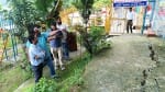 कंडाघाट के हनुमान सिद्धपीठ मंदिर का बारिश से हुए नुक्सान का जायाज लेते उपमंडलाधिकारी सिद्धार्थ