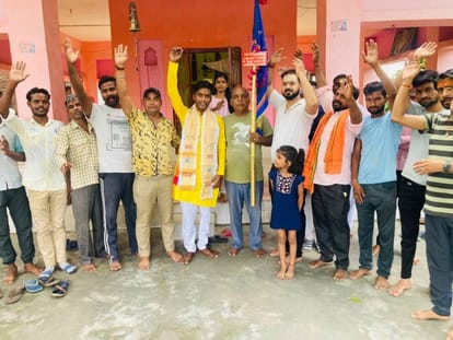 Jattha leaves on foot for Shri Khatu Shyam Temple