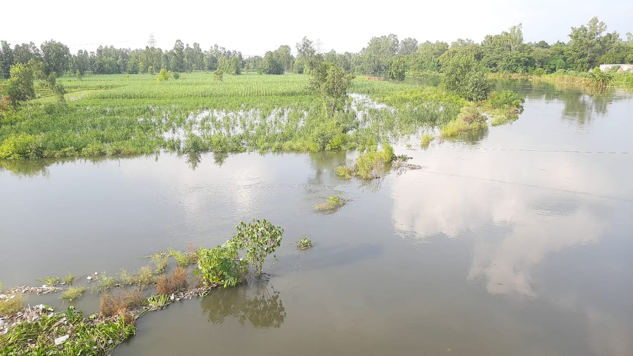 The crematorium submerged in the flood, cremated the woman by cutting reed