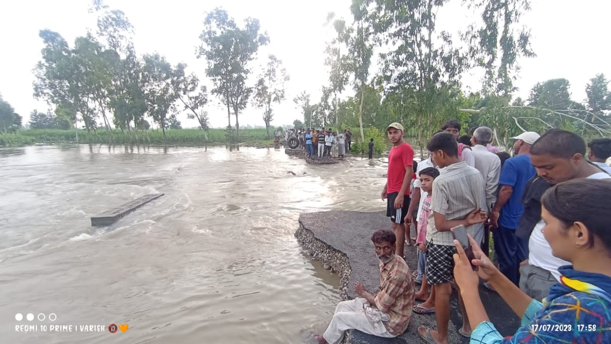 The road to the village of Union Minister Balyan was washed away in Hindon flood.
