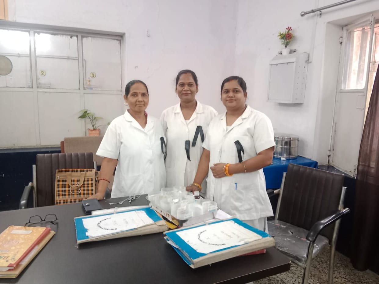 Medical college personnel worked by tying a black band