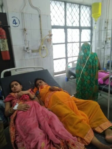 Patients increasingly arrangement thud, two being treated on one bed