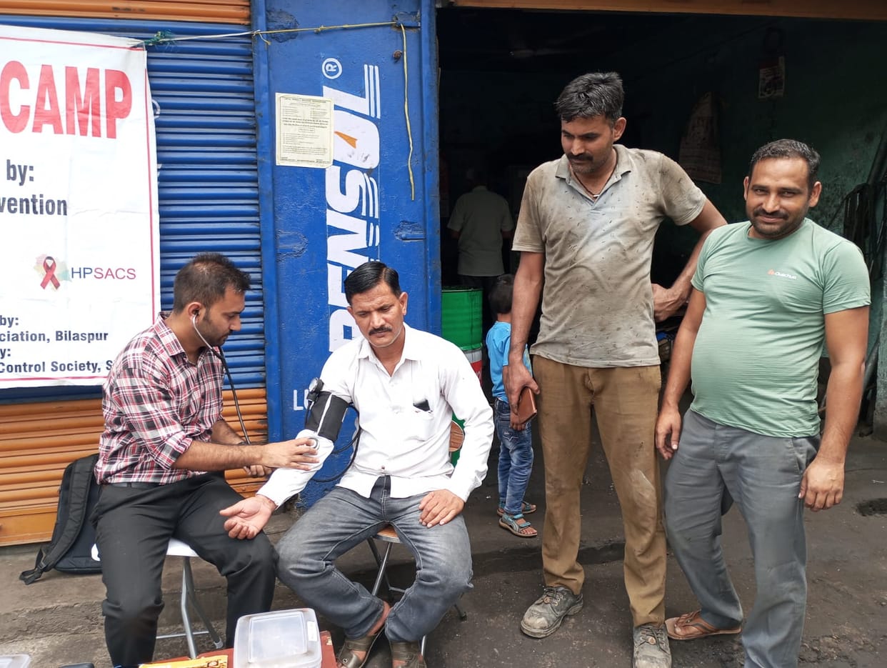 Health checkup of truck drivers in Barmana