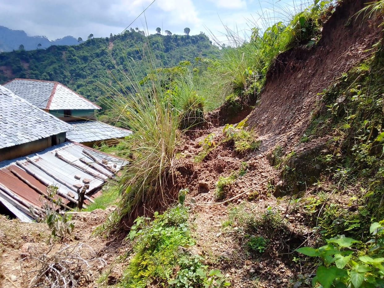 Two houses damaged in Manola, Jolna are in danger