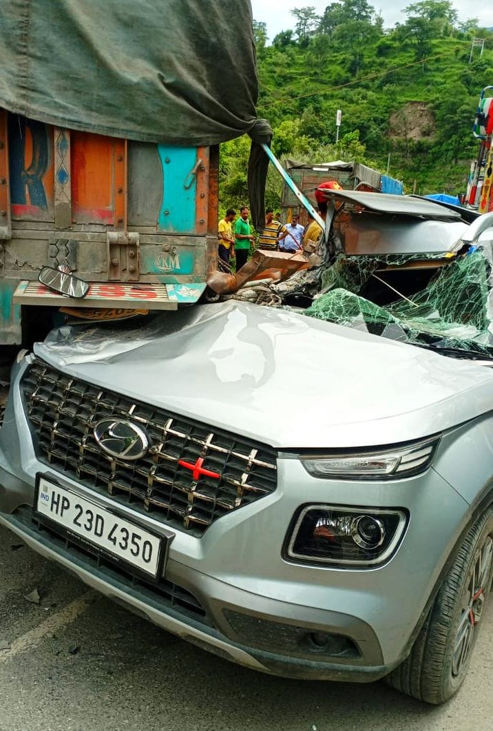 One injured in car and truck collision