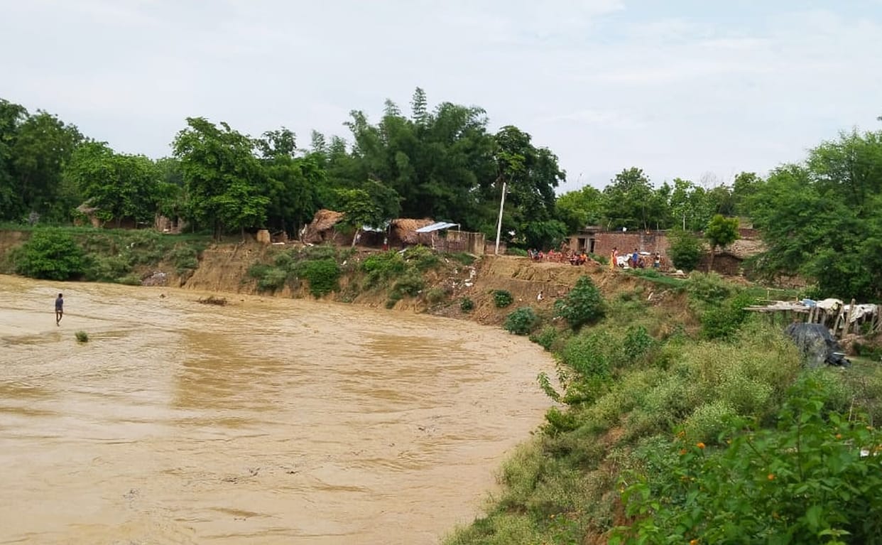 Sondih village being cut by Hengha hill drain