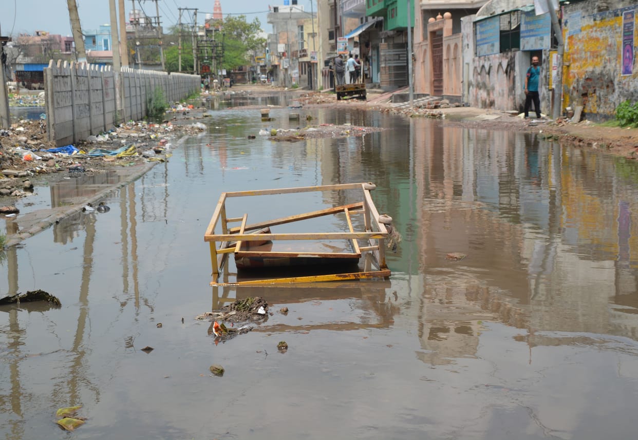 Sewer manhole covers are broken somewhere and not at road level