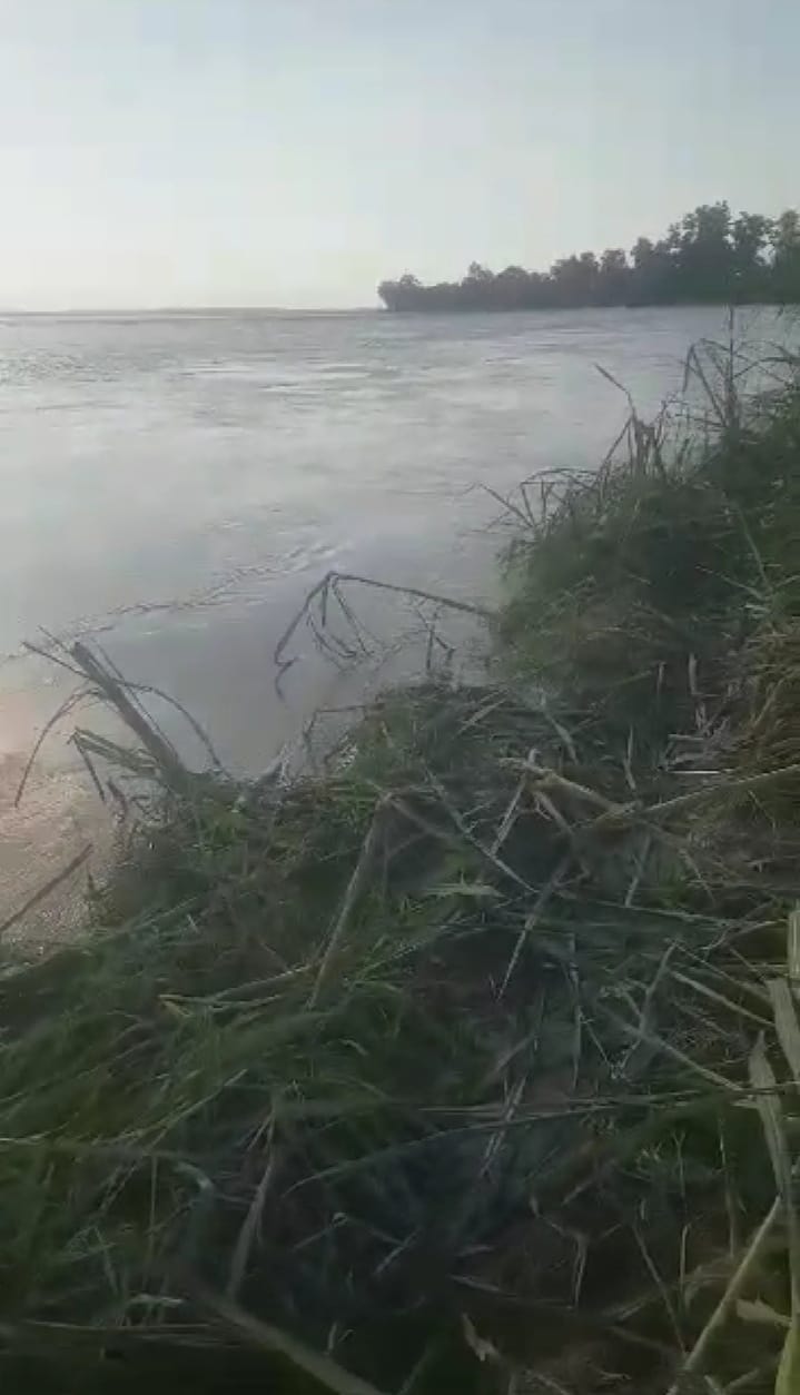 The water level of Sharda river increased again, eight bamboo crates flowed