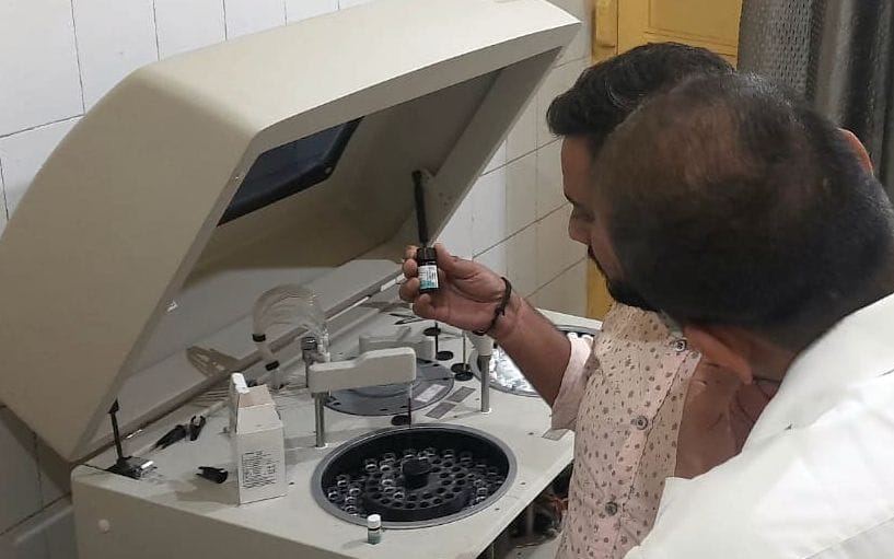 Technical fault in the test machine of the hospital's lab