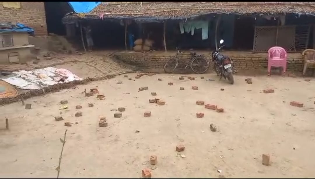 Brick stones fired in two sides, five people injured