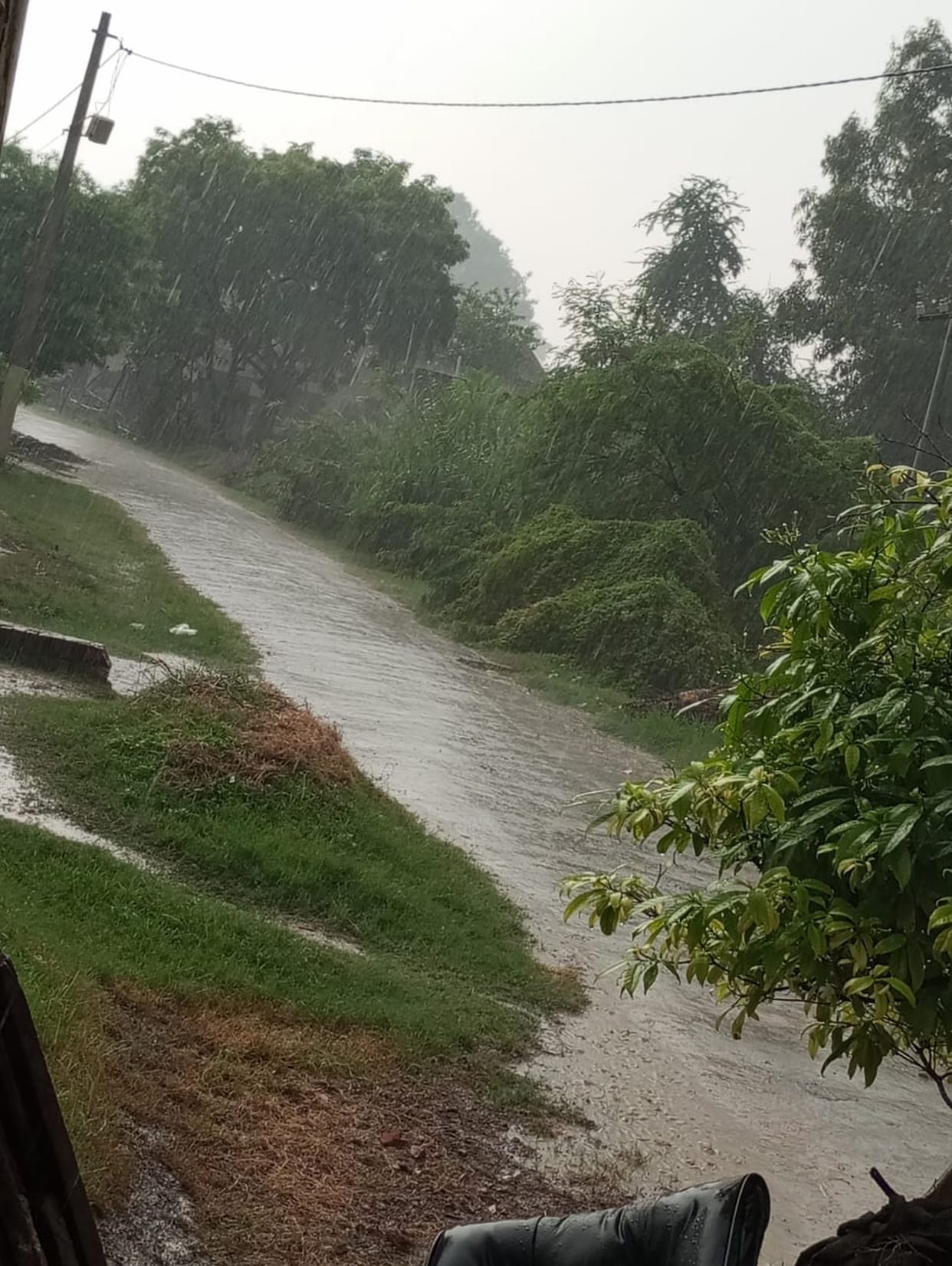 Drought somewhere, farmers engaged in irrigation