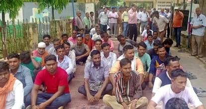 Cantonment board employees staged a protest