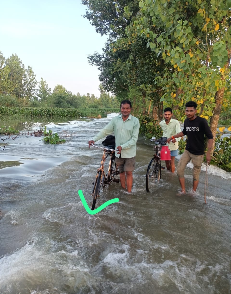 Solani river water filled on the roads