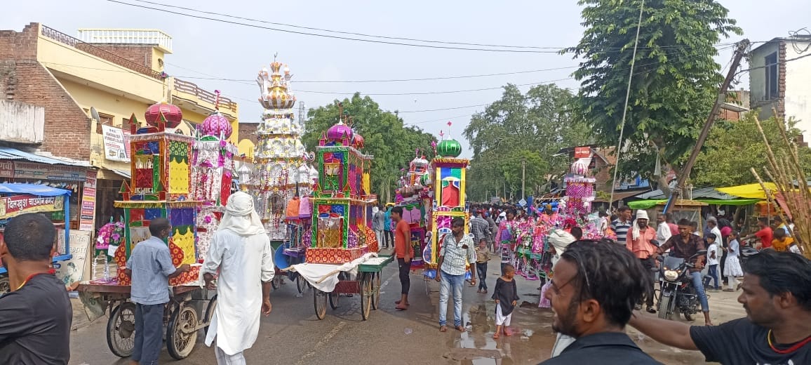 The procession of Tajiya came out from the Imambaras
