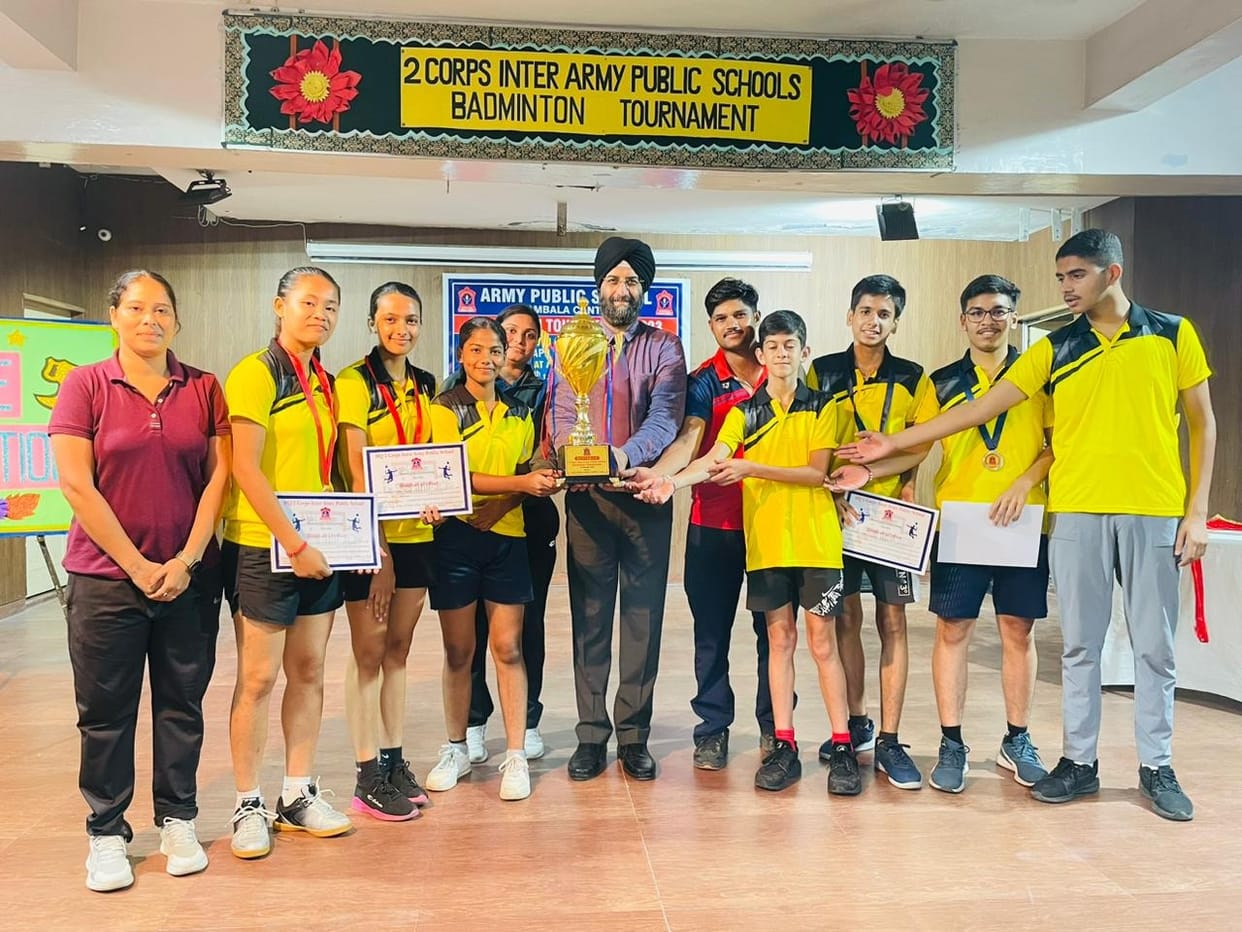 Army school girl students won medal in badminton
