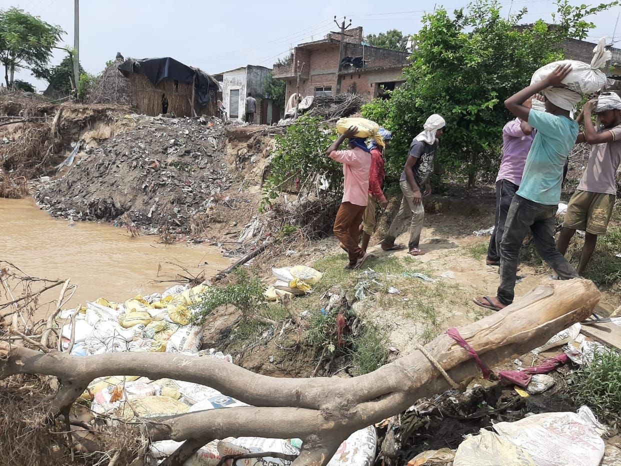 Irrigation department got the damaged embankment repaired