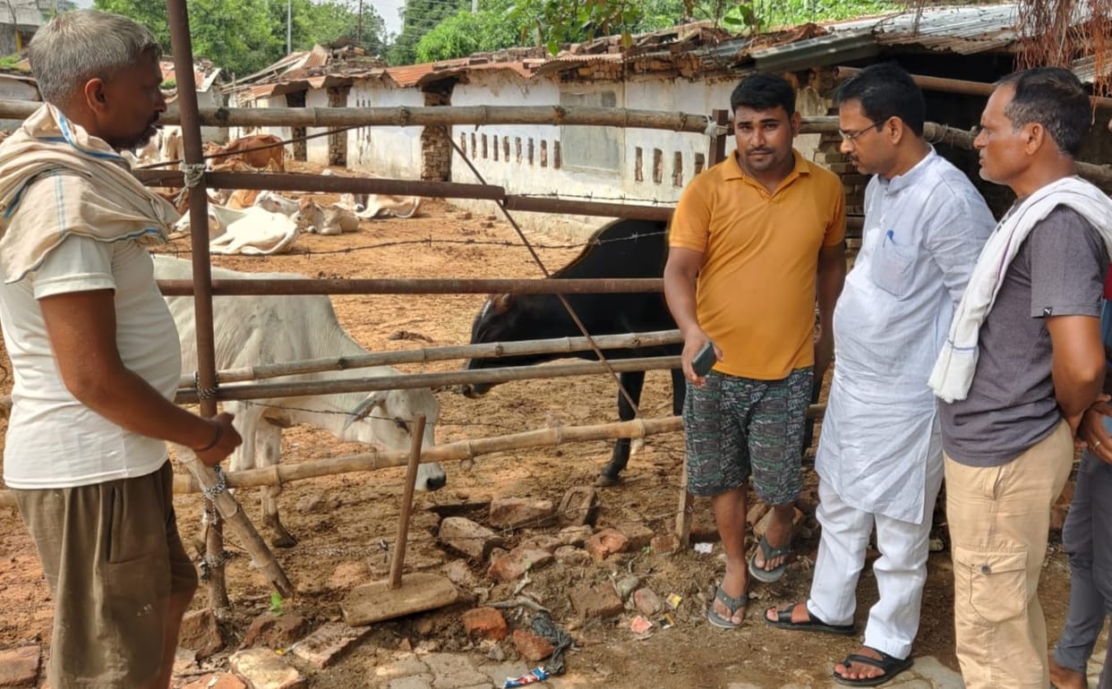 Nagar Panchayat President representative inspected the Gaushala