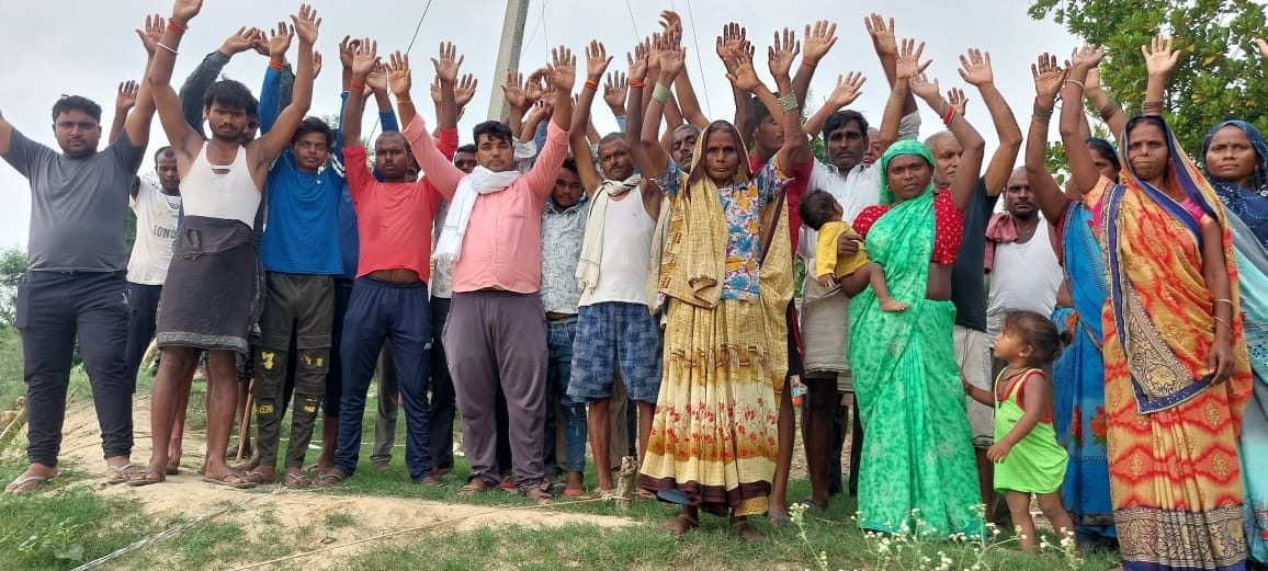 Angry villagers protested for not getting anti-erosion work done