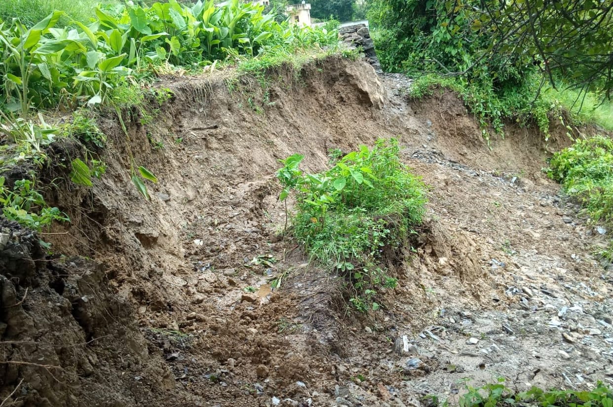 Fury among villagers due to land subsidence in Birmthal