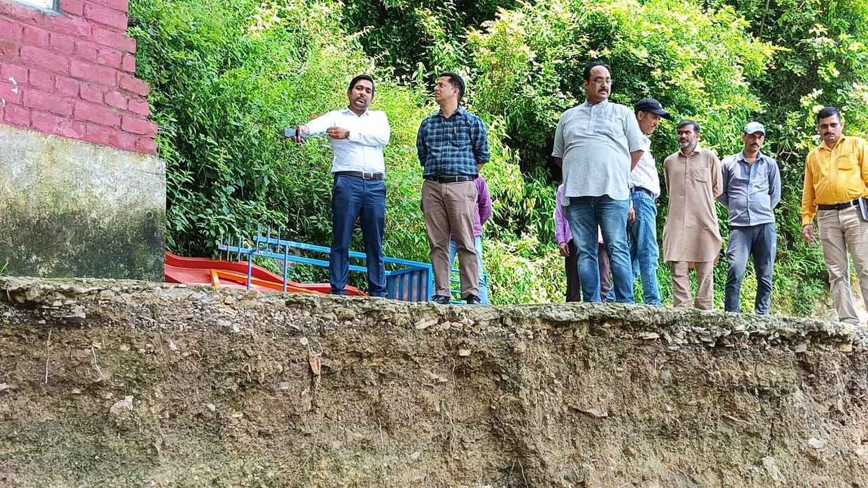 Damaged Hanuman Siddhapeeth sinking railway track also in danger