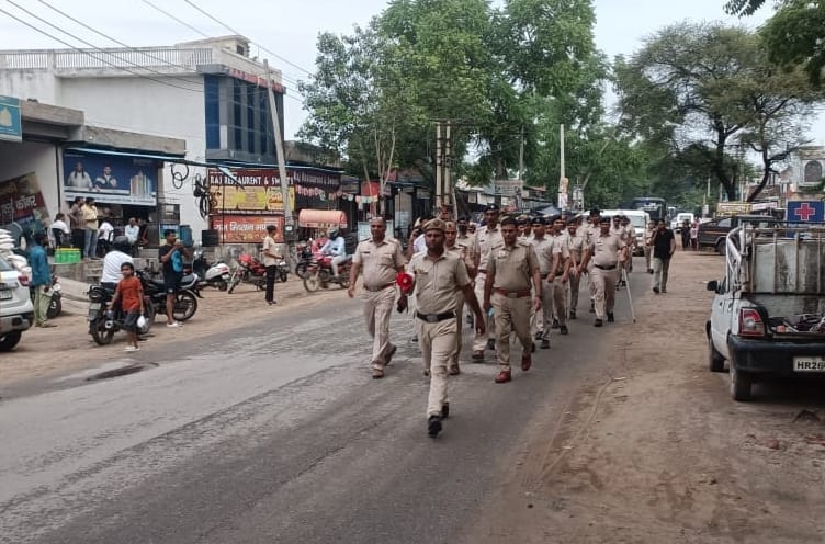 Flag march done in Kanina area under the leadership of DSP