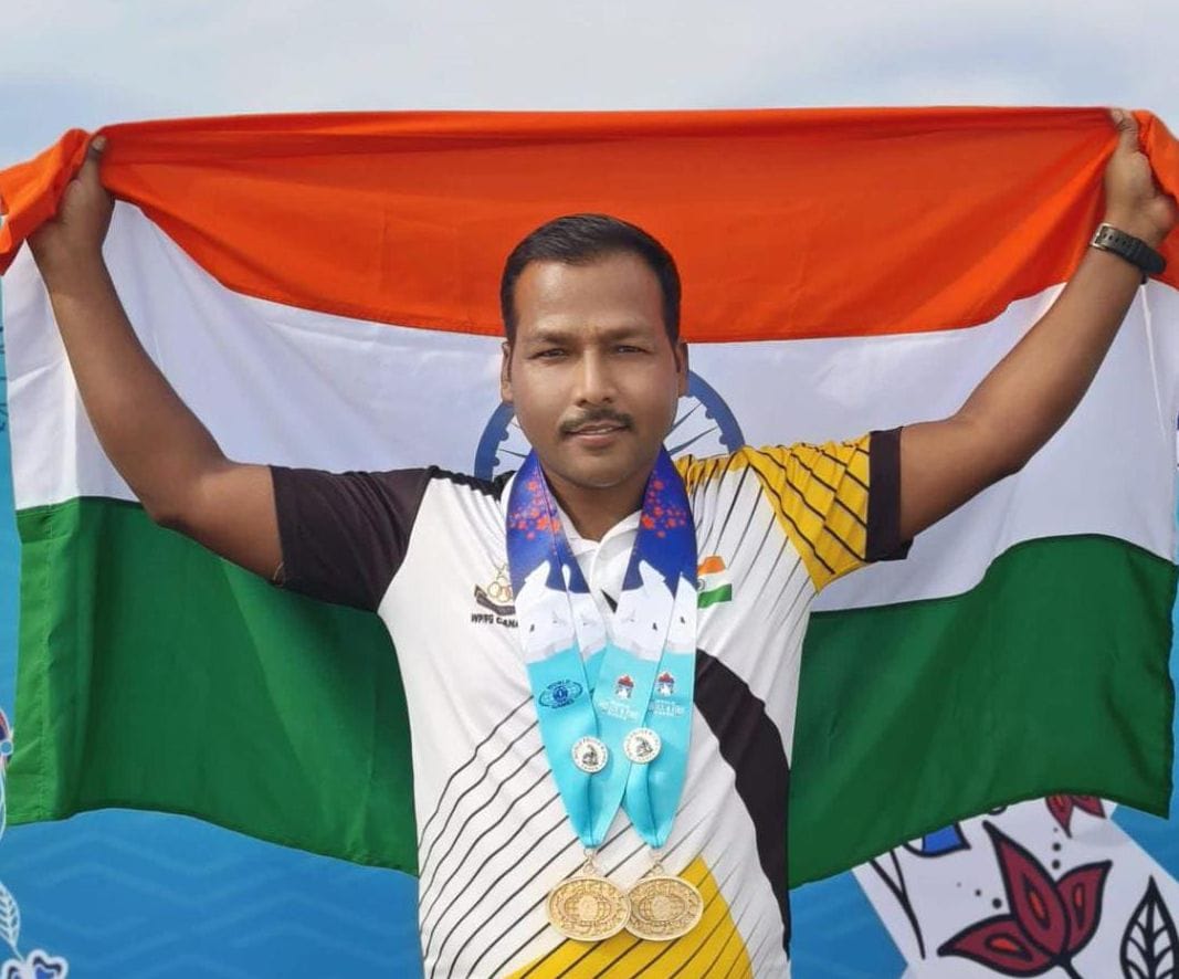 Senior constable Santosh Kumar won two gold medals in Canada