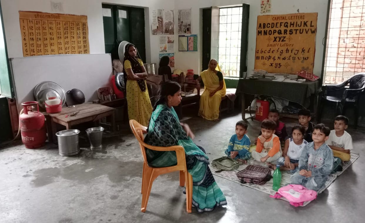 Anganwadi centers are not able to flourish even in the lap of strongmen