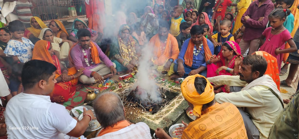 Akhand Ramayana Kirtan happened with Havan-Purnahuti