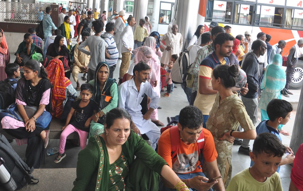 No waiting hall at bus stand, bad condition of passengers due to humidity