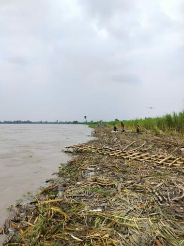 When the water level decreased, the Sharda river caused havoc due to erosion