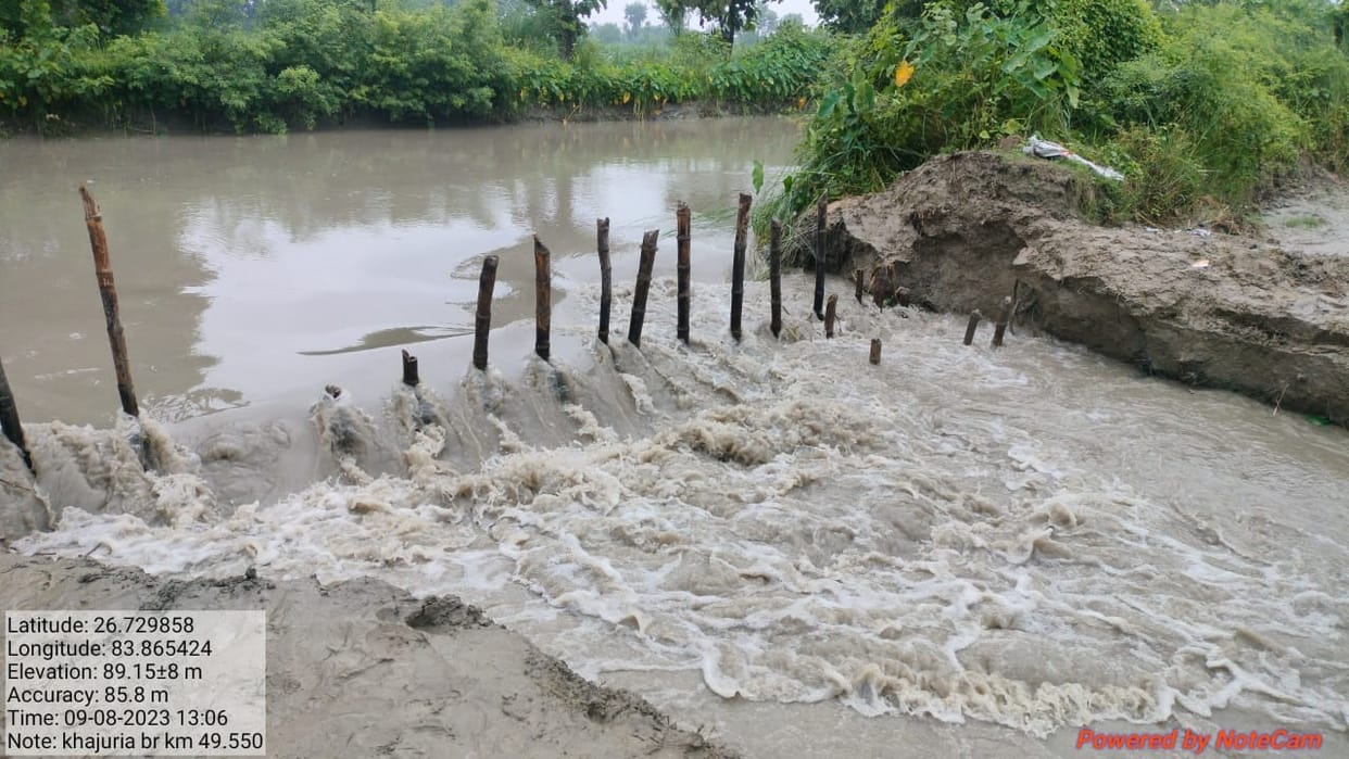 Bullies cut canal track by installing JCB machine, hundreds of acres of crops drowned