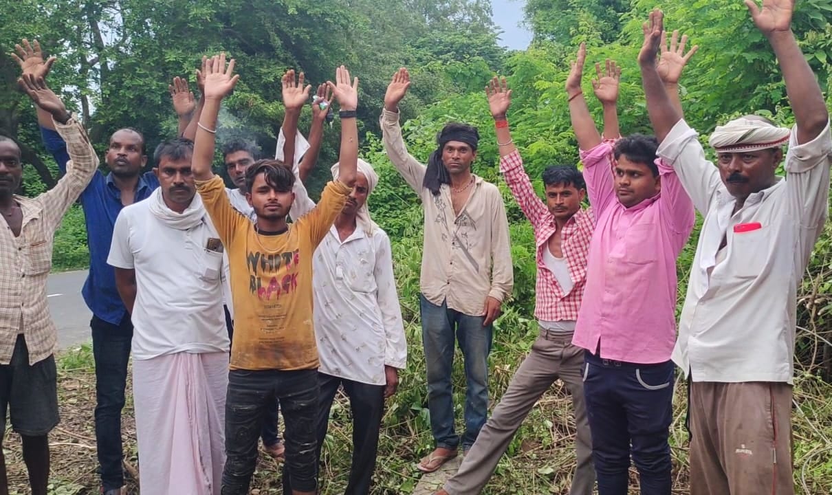 Villagers demonstrated alleging extortion