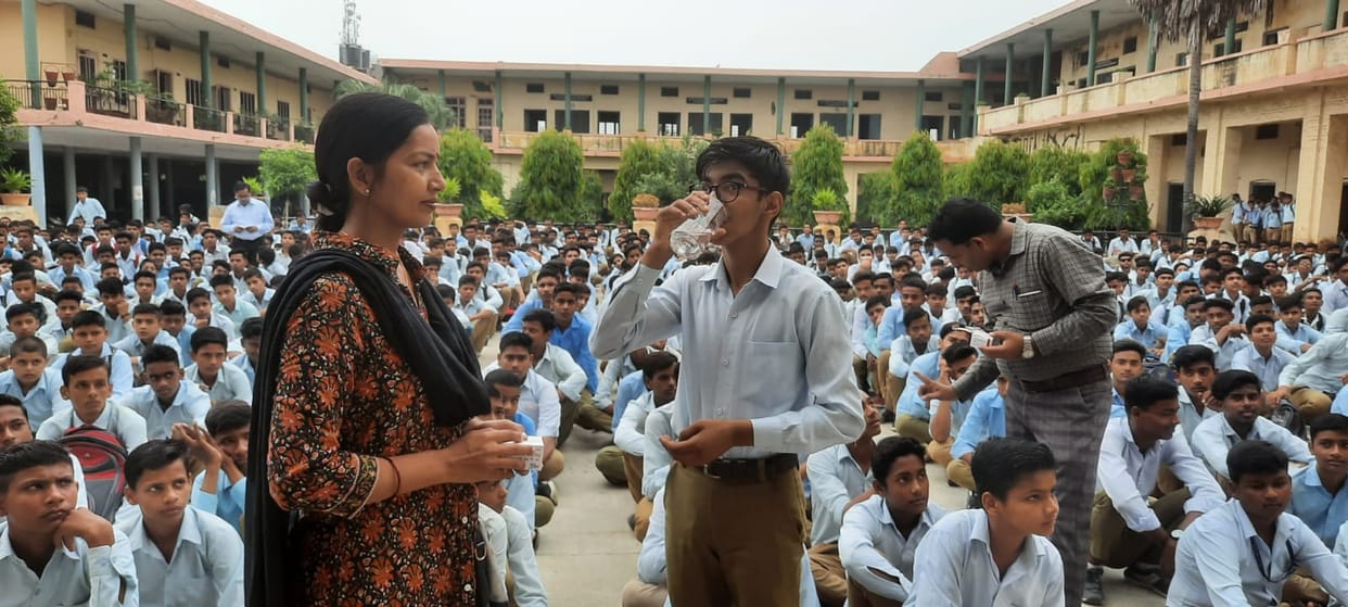Albendazole was given to students in schools