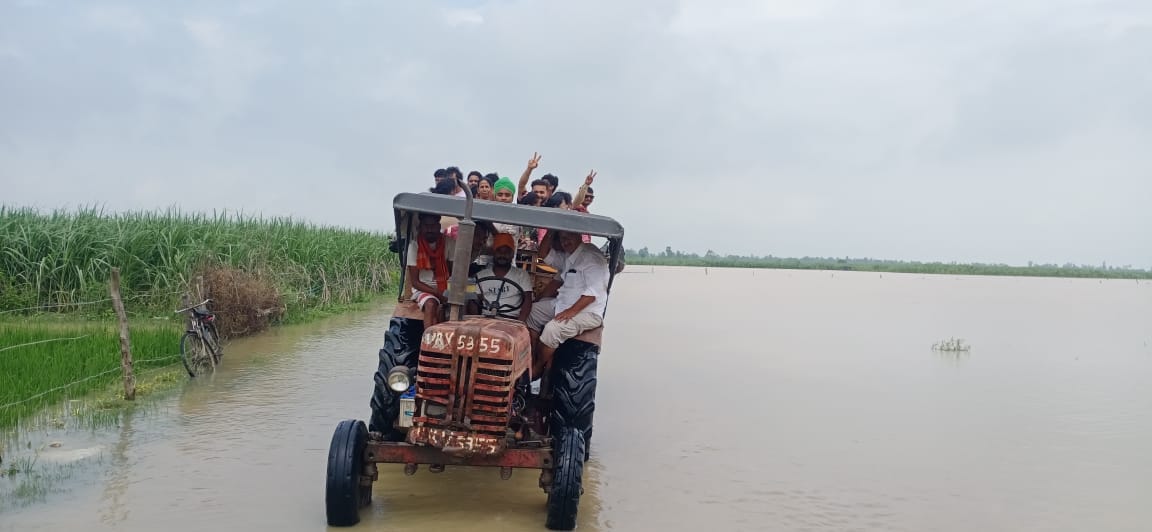 Four more houses in Karsaur drowned in Sharda river