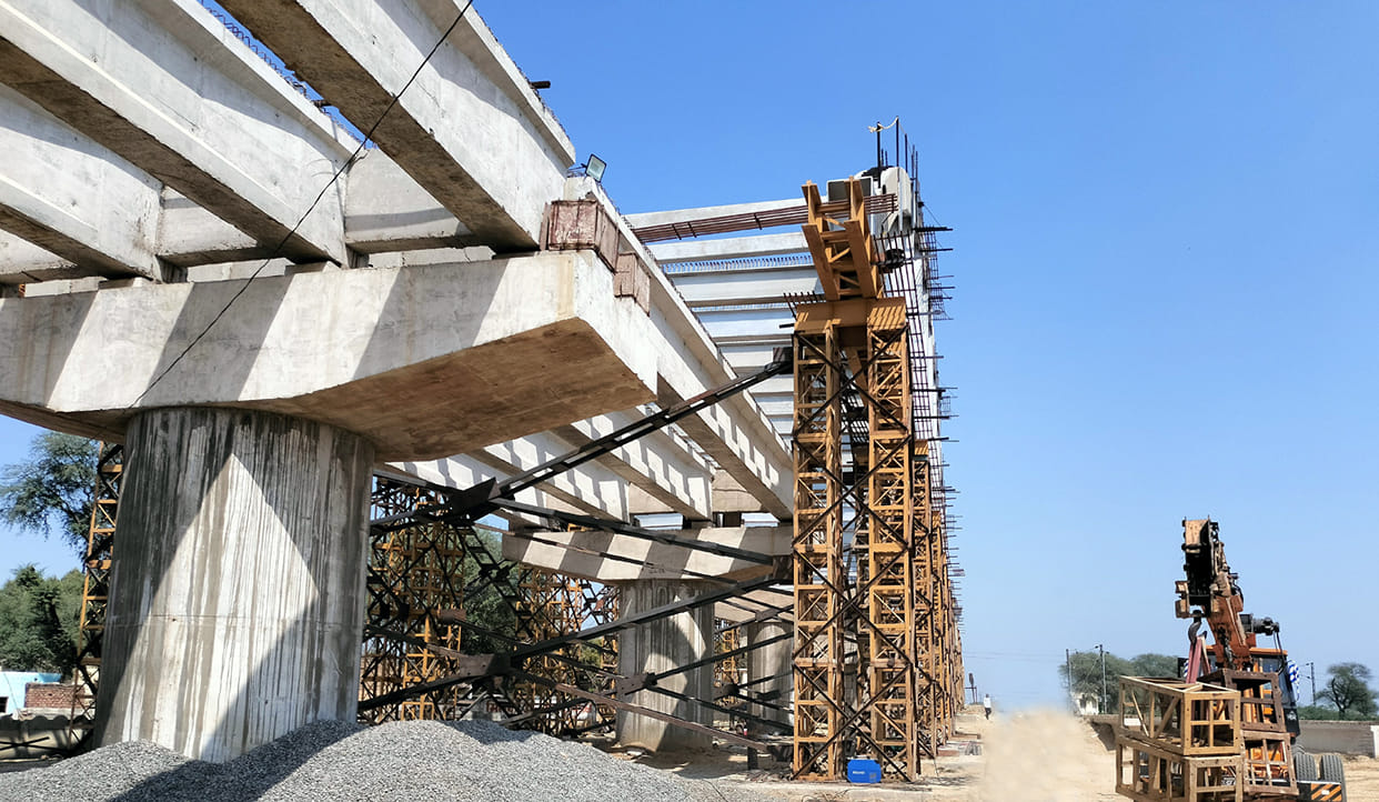Work stuck on Meham Road Railway Overbridge project for five months, slow progress on Dinod Road ROB
