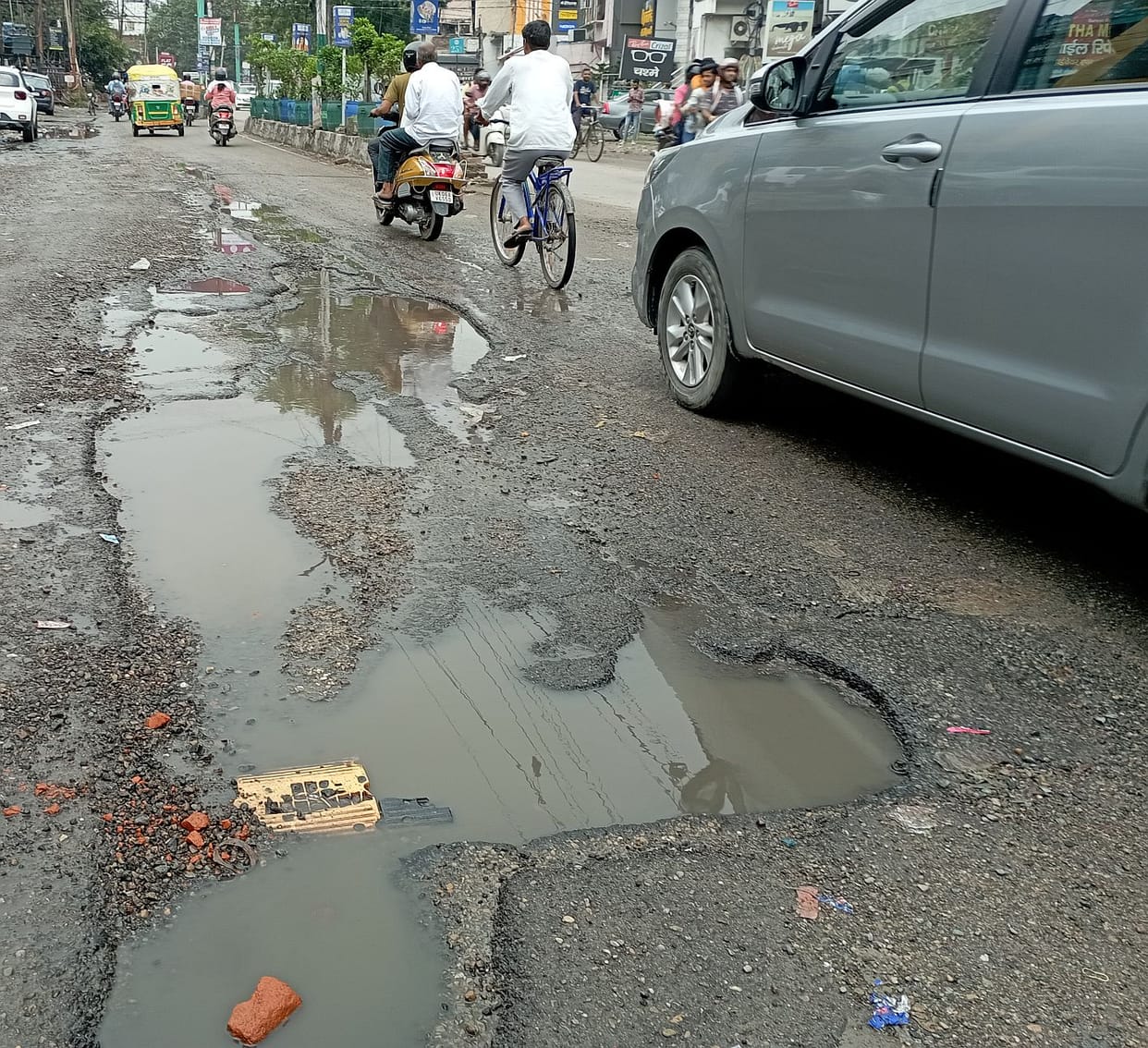 More holes on bypass road rudrapur