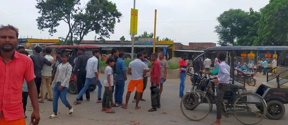 Bike drivers fight after the accident