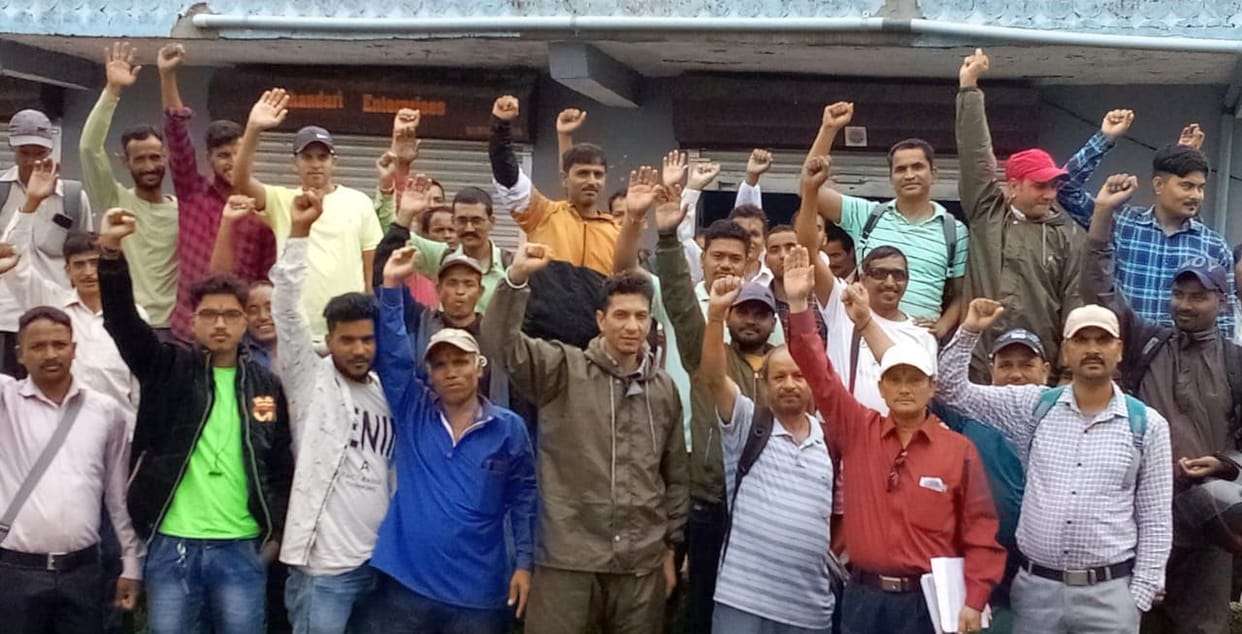 Temporary contract employees union demonstrated